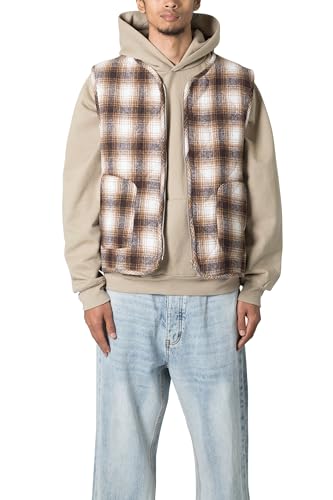 mnml Men's Brushed Plaid Vest