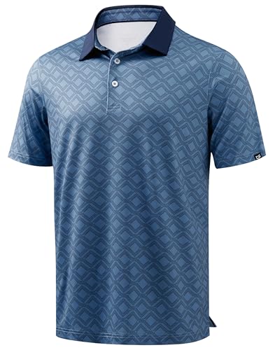 Image of Men's Golf Polo Shirts Dry Fit Performance Moisture Wicking Casual Print Golf Shirts for Men Breathable