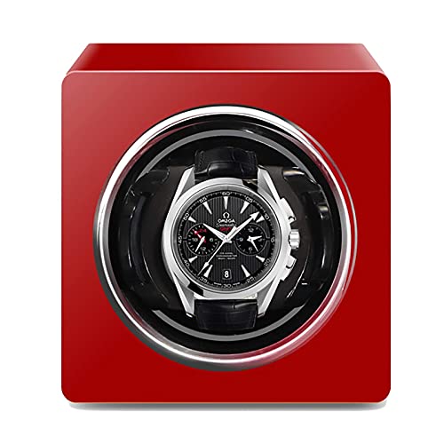 Caja de reputación vertical con rotación mecánica para exhibición de relojes negros y rojos