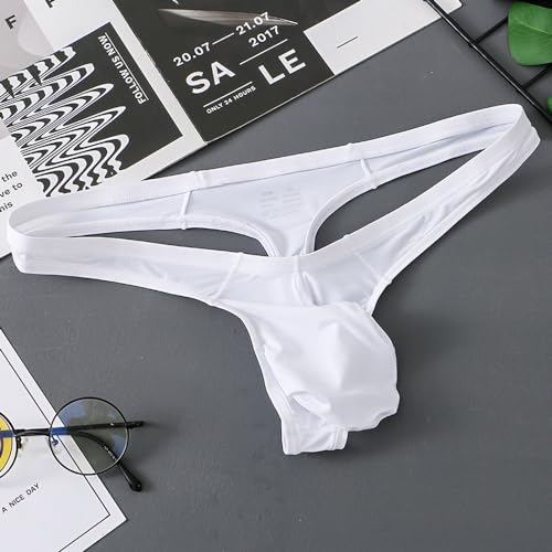 Mens Ice Silk Thongs Underwear U Convex Pouch Nylon Solid Color G-String Thongs Underwear Panties3