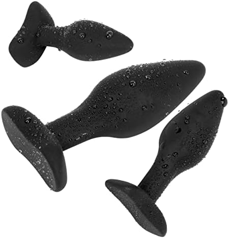 Sex Toys for Adults – 3 x Plugs with Stable Foot, Set of 3 Silico...