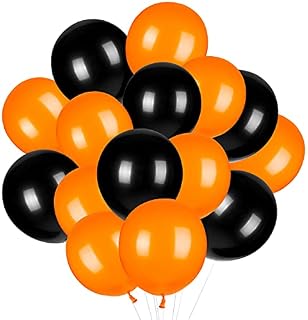 50pcs Halloween Balloons Inflatable Props Decorations Party Spooky Orange Black