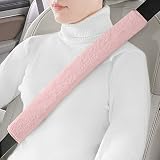 LACDL Extra Long Seatbelt Cover Super Soft Furry for Adults Kids Women & Men, Thick Plush Full Car Seat Belt Strap Cushion, Fluffy Shoulder Pad Protector, Auto Interior Accessories, 1pc, Pink, 15.5in