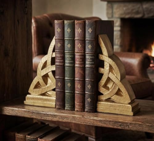 Bellaa Celtic Knot Bookends, Irish Theme, Decorative Book Ends, 21787