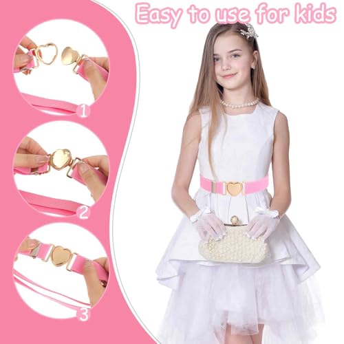Kids Elastic Belt for Girls, 2PCS Adjustable Toddler Stretch Belts for Waist Size 15-30" Pants Jeans Dress Boys Girls3