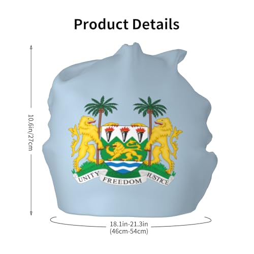 National Emblem of Sierra Leone Children Hip Hop Knitted Hat Kids Elastic Leisure Knit Cap Warm Sleep Beanies Black2