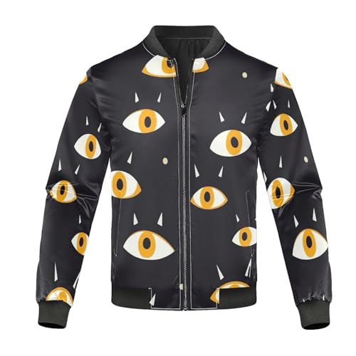 tplaotee Cartoon Cute Yellow Eyes Mens Rain Jacket Lightweight Waterproof Men Windbreaker Jacket Men Coats Fashion Active
