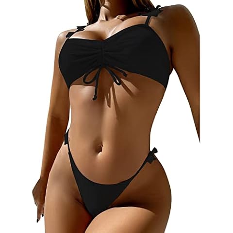 Traje de baño con Cuello en V Triángulo Top de Bikinis Cover