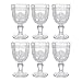 BUTLERS 6er Set Weingläser 230ml Kelchgläser - VICTORIAN - Wassergläser mit Fuß Vintage Design | spülmaschinenfeste Retro Gläser bunt mit Prägung | Trinkgeschirr für Wasser, Saft, Cocktails