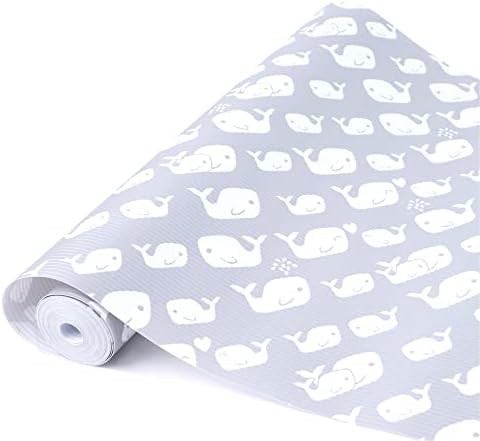 Shelf Liners for Kitchen Cabinets 20 Inch Wide X 20 Ft Non Slip Drawer Protective Liners Washable Oil-Proof Thicken Kitchen Cabinet Liners Mat for Refrigerator Shelf Wire Shelf Pantry Whale Pattern