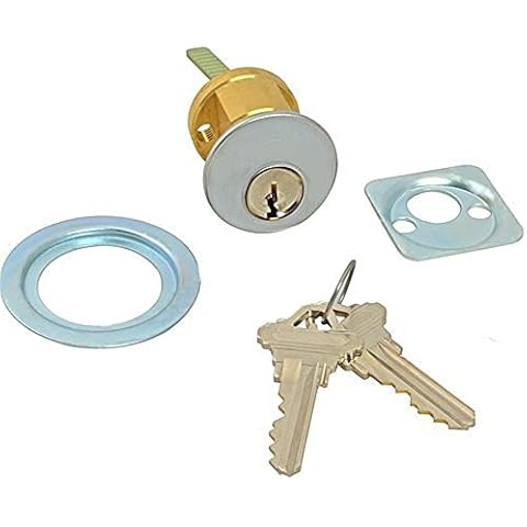 Pacific Doorware Detex Cylinder - Detex EAX500 EA500 EAX2500 EAX2545 EAX300, Secure Commercial Door Lock, Mortise Cylinder - Keyed Lock + Rim, Aluminum Silver Cover