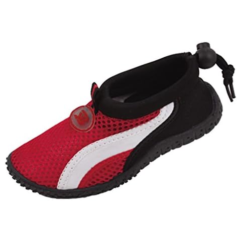 starbay Toddler's Athletic Water Shoes Aqua Socks Available in 6 Colors (10, Red) Cover