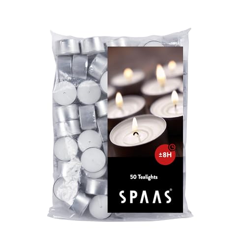 Spaas Tealights Bag x50, 8 Hours, White
