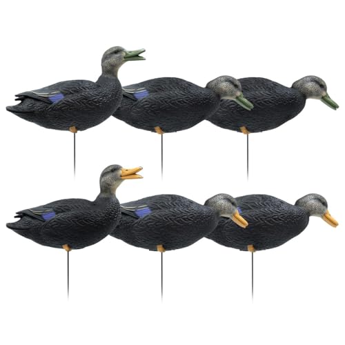 Final Approach HD Full Body Black Duck Decoys, 6 Pack