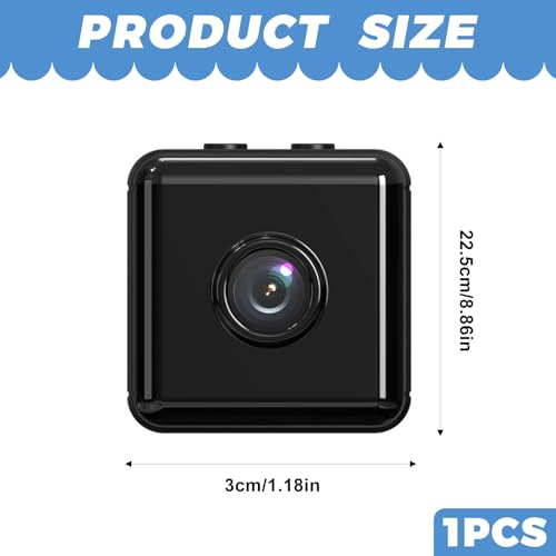 SiumPklay Mini Spy Camera WiFi Hidden - 4K HD Small Secret Wireless Camera with Night Vision, Motion Detection, 6H Battery, Real-Time Alert, Cloud/SD Storage for Home Security Surveillance (Black)