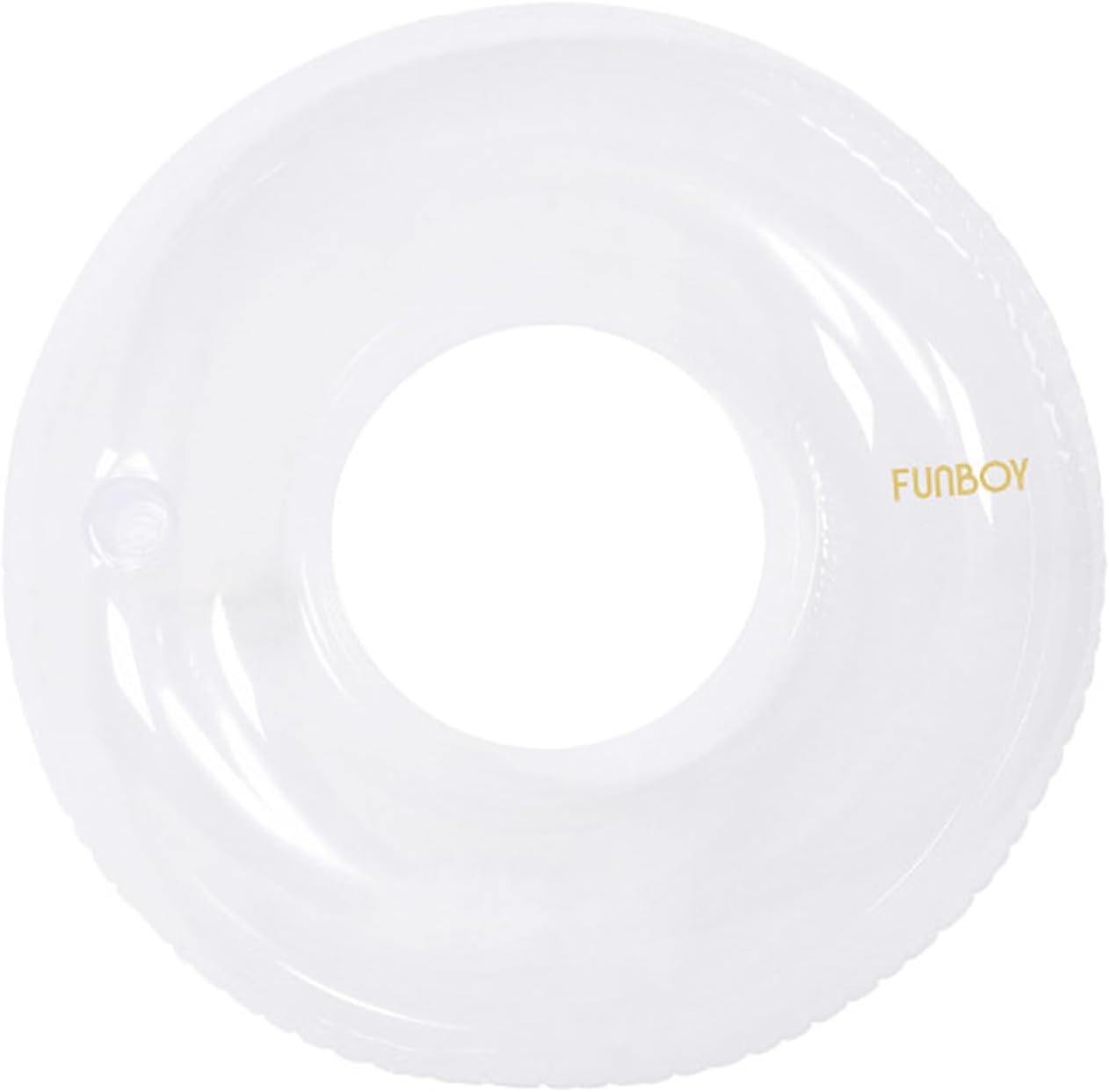 FUNBOY Giant Super Clear Inftlatable Ring Tube Float, 48" Transparent Oversized Design with Cup Holder
