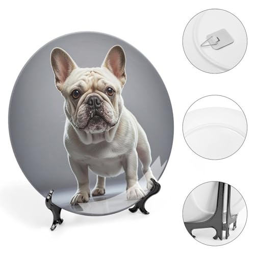 Plato Decorativo French Bulldog de Porcelana Ósea 7 in miniatura 4