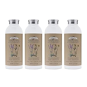 Farmstead Apothecary 100% Natural Baby Powder, Lavender Chamomile 4 oz (Pack of 4)