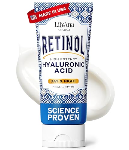LilyAna Naturals Anti Aging Retinol Face Cream for Women – Wrinkle & Neck Cream for Firming, Retinol Moisturizer for Face with Hyaluronic Acid, Hydrating Night Cream for Fine Lines, Collagen Boost