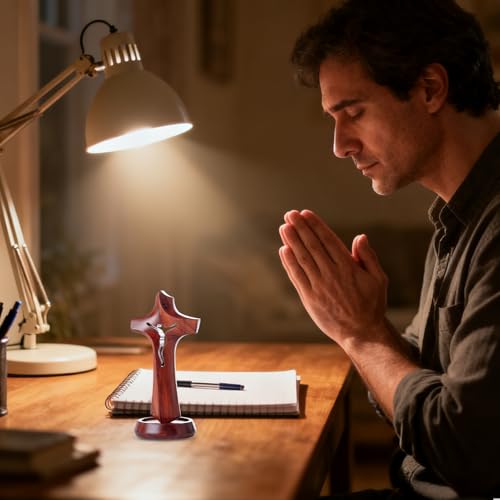 Cruz para el escritorio decoración de estatua de madera católica Jesucristo de pie 4