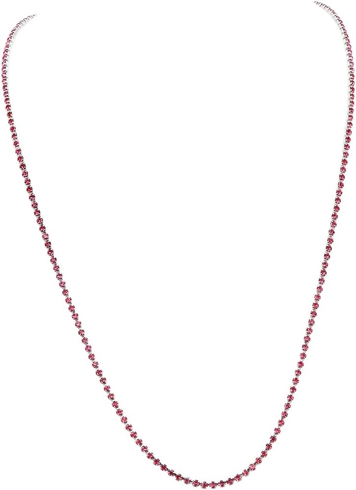 Rosemarie Collections Women's Elegant 3mm Crystal Rhinestone Strap Reader Eyeglass Chain Necklace Holder, 28.5"