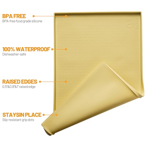 image for Hubulk Dog Feeding Mat,100% Waterproof Food Grade Silicone Pet Food an