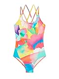 Kanu Surf Girls, Reese UPF 50 Beach Sport Criss-Cross One Piece Swimsuit, Isabel Multi, 14