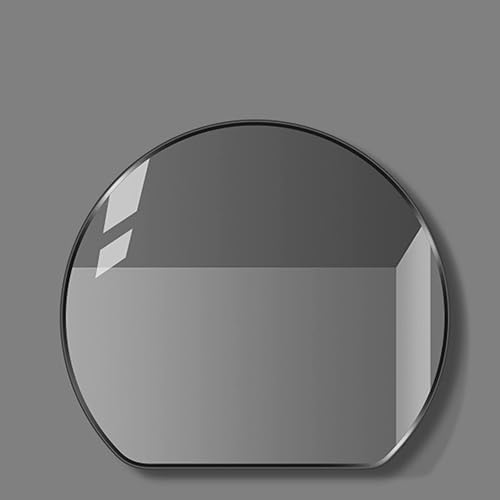 YFZNWHX Espejo de escritorio independiente semicircular, espejo de maquillaje, espejo de baño con marco, elegante marco de aluminio cepillado,