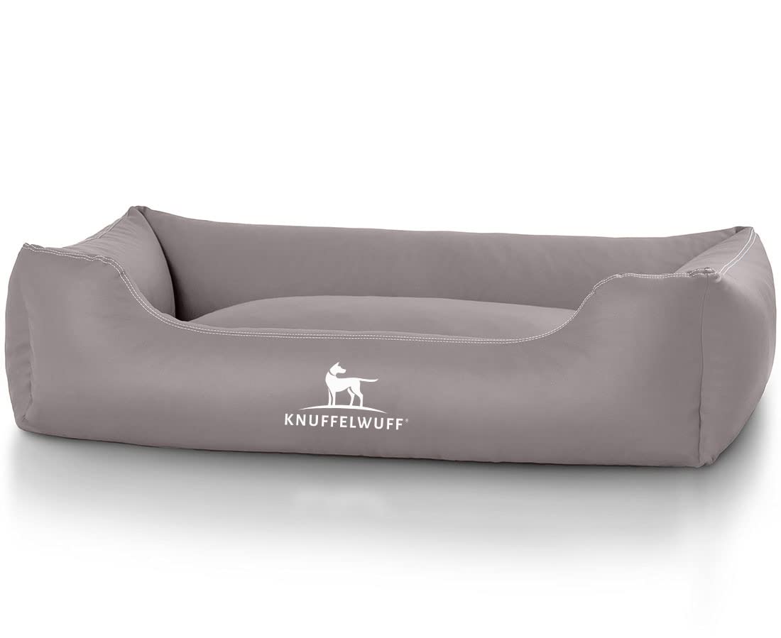 Knuffelwuff Sidney Panier en Similicuir Gris XXL 120 x 85 cm