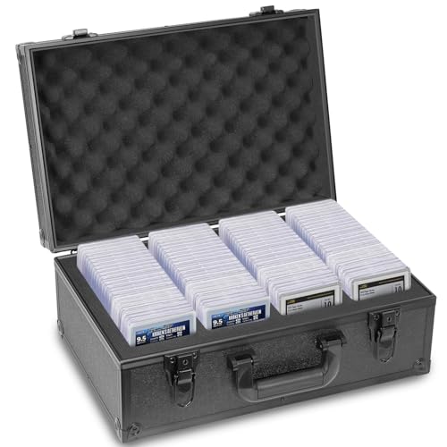 LOMONEH Caixa de armazenamento de cartão graduado, caixa de cartão com classificação de 4 fileiras comporta mais de 120 placas, capa de placa PSA para carregadores superiores, estojo de cartão PSA,