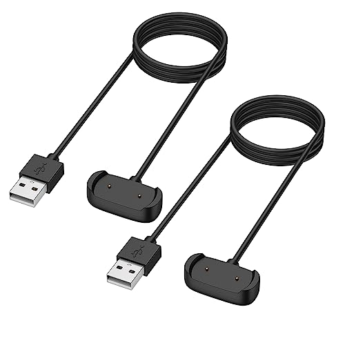 Mugust 2Pack Cargador para Amazfit GTS 4 Mini/GTS 2 Mini/GTS 2/GTS 2e/Bip 3/Bip 3 Pro/Bip U/Bip U Pro,Cable de Carga USB Repuesto para Reloj Inteligente Accesorios(100cm)