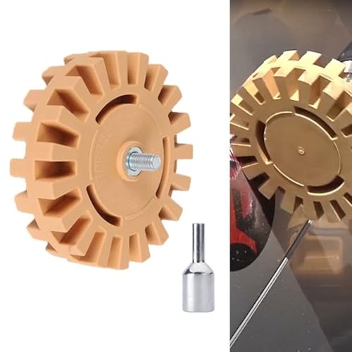 Honseadek Ruota in gomma per rimuovere adesivi, gessati e decalcomanie, 100 mm, strumento pneumatico per rimozione colla, compatibile con auto, barche, camper