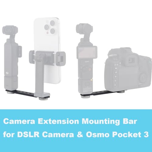 Rigdance Aluminum 1/4 Camera Extension Bracket for DJI Pocket 3, Tripod Accessories Camera Mic/Flash Bracket with 1/4\'\'-20 Screw - Thumbnail 3