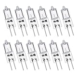 GMY 12er Stück G4 Halogenglühbirne 20W 12V 2 Pin Halogen Leuchtmittel, G4 Halogenlampen stiftsockellampe Dimmbar 2800K Warmweiß für Kronleuchter, Dunstabzugshauben, Mikrowellen, Öfen