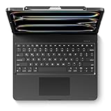 edaiser Swivel Keyboard Case for Apple 2025 iPad Air 13-inch (M3-M2), iPad Pro 13 inch M4 2024, iPad Pro 12.9-inch (6th-3rd Gen); Rotatable Cover with Pencil Holder, Trackpad, Backlit, Black