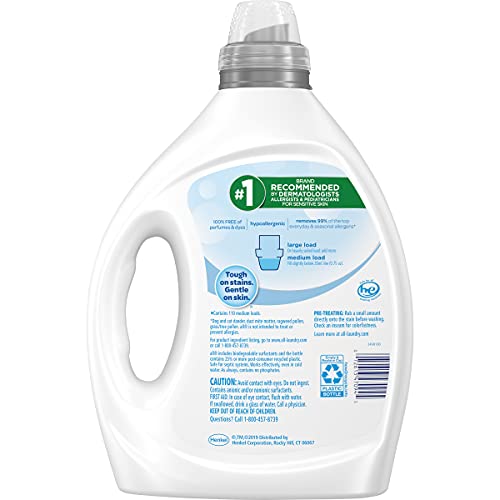 All Liquid Laundry Detergent, Clear For Sensitive Skin, 2X Concentrated, 110 Loads #TOP2