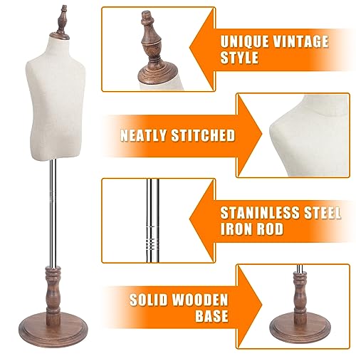 Child Mannequin Torse, Models Girl and boy Display Kids Unisex Manikin for Sewing Dressmakers Necklace Display, 6-7 Years Old, Brown by SHAREWIN - Image 4