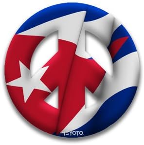 Peace Symbol Magnet of Cuba Flag by MEYOTO LLC