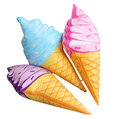 ifundom 3pcs Inflatable Ice Cream Pool Toys PVC Swim Ring Float Beach and Pool Random Color