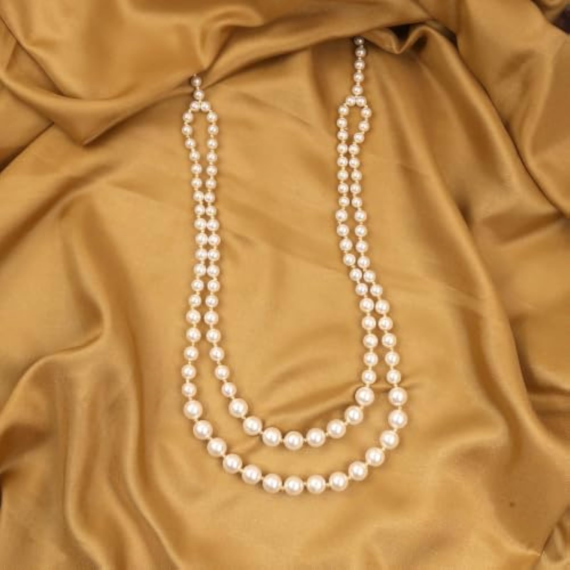 Double-Layer Beaded Long Necklace for Ganpati Bappa