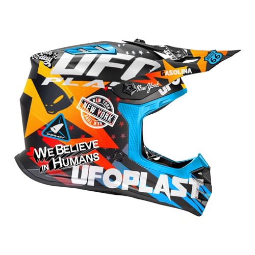 UFO PLAST CASCO BOY KOREY BLU/GIALLO L