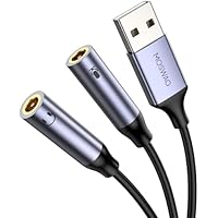 MOSWAG Tarjeta de Sonido USB Externa Soporta Auriculares y