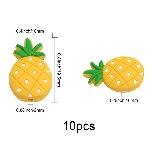 CHGCRAFT 10Pcs Pinefruit Shape Silicone Beads for DIY Necklaces Bracelet Keychain Making Handmade Crafts, Gold - Image 2
