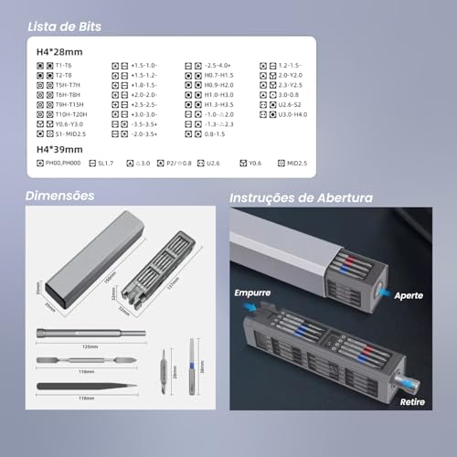 Conjunto de chaves de fenda 71 em 1 premium, chave de fenda magnética de precisão, ferramenta de rep