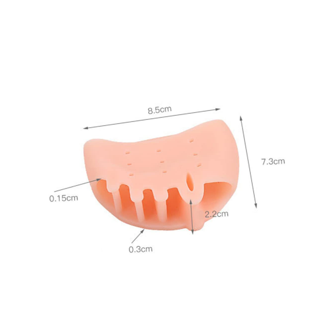 Didiseaon 2Pairs Gel Toe Separators for Bunions Silicone Toe Spacers and Splints Design White and Skin Color Comfortable Toe Stretcher for Foot Care and Pedicure