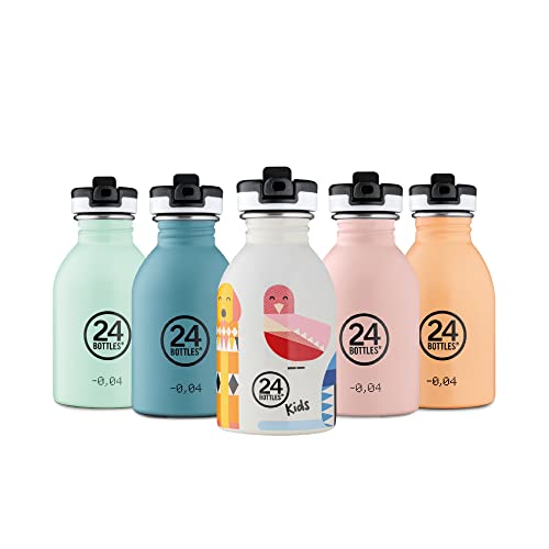 24BOTTLES Kids - Trinkflasche Kinder mit Strohhalm 250 ml, Thermosflasche Kinder 24h Cold 12h Hot, Wasserflasche 100% Versiegeltem Deckel, Umweltfreundliche Trinkflasche Edelstahl, Best Friend