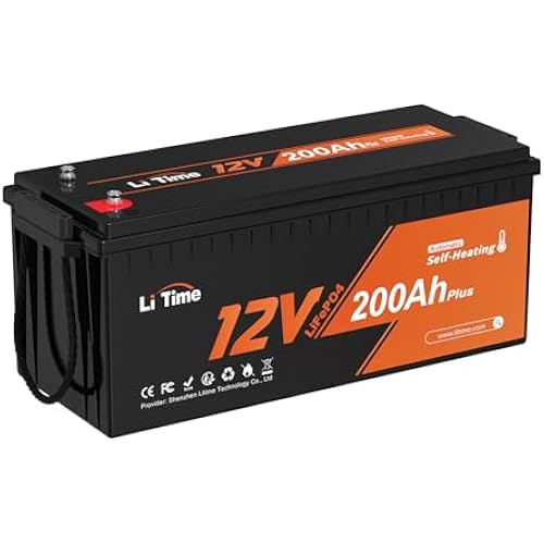 Litime 12V 200Ah Plus Self-Heating LiFePO4 Battery for RV Solar Marine