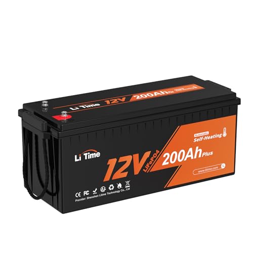 Image of Litime 2Pack 12V 200Ah Plus LiFePO4 Lithium Battery, Self-Heating & Low Temperature, 2560Wh Energy, Built-in 200A BMS, 4000+ Deep Cycles for RV Home Energy Storage and Off-Grid etc.