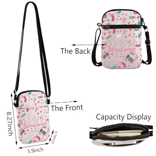 TSOTMO Ultrasound Sonography Tech Gift Sonographer Crossbody Bag Graduation Gift for Radiology Sonographers2