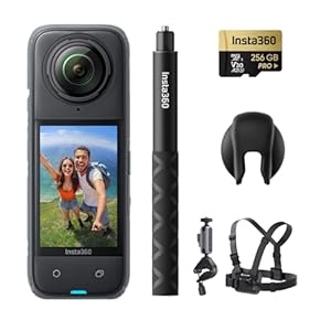 Insta360 X4 Bike Bundle – 8K Waterproof 360 Action Camera, 4K Wide-Angle Video, Invisible Selfie Stick, Removable Lens Guards, 135 Min Battery Life, AI Editing, Stabilization, for Sports, Travel